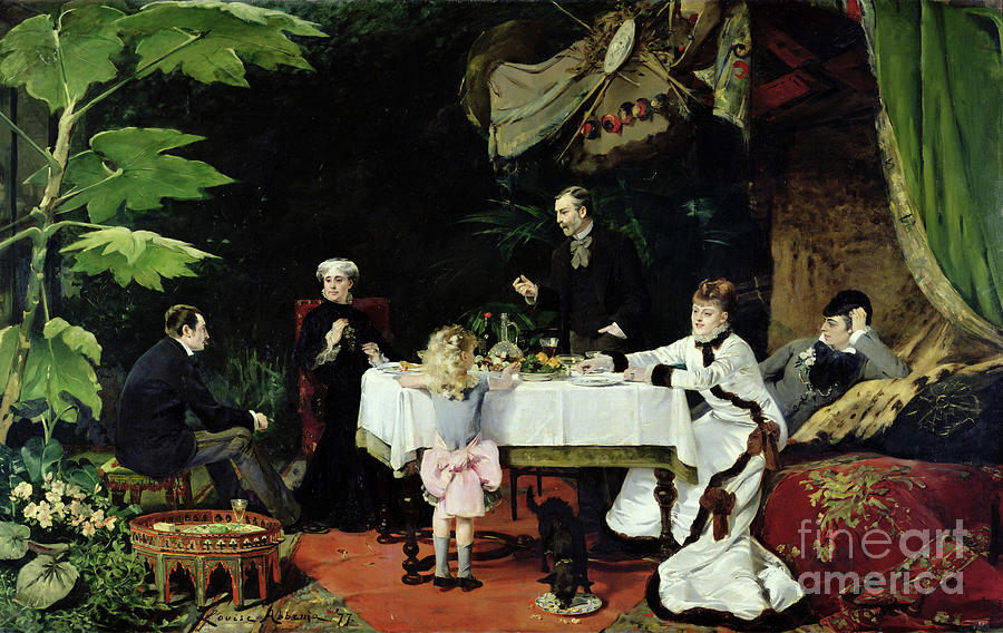 Wine Painting - The Luncheon In The Conservatory, 1877 by Louise Abbema