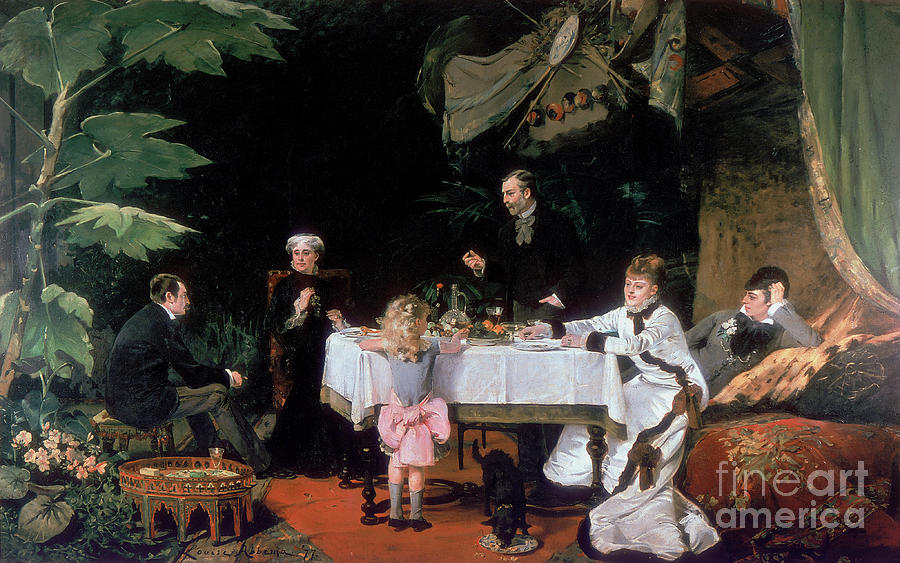 The Luncheon In The Conservatory, 1877 Drawing by Print Collector