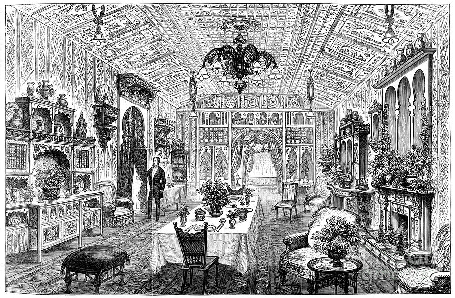 The Luncheon Room At The Town Hall Drawing by Print Collector
