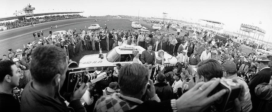 Transportation Photograph - The Lunds In The Daytona 500 Winners Circle by Michael Rougier