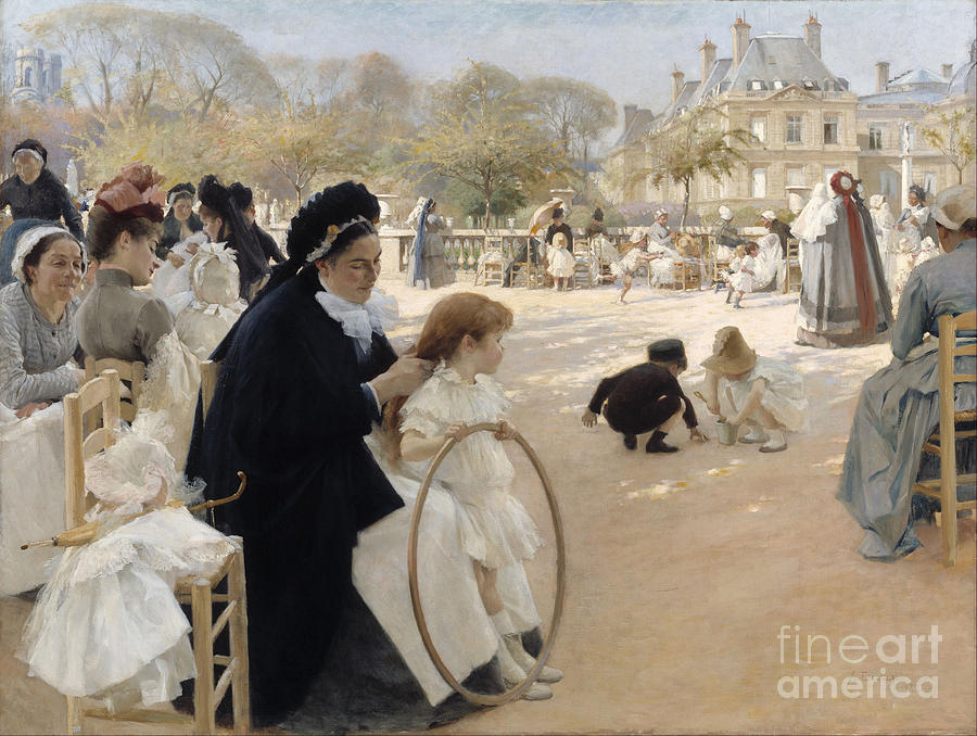 The Luxembourg Gardens, Paris. Artist Drawing by Heritage Images