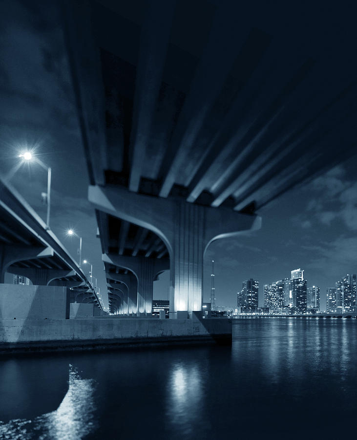 The Macarthur Causeway In Miami Photograph by Thepalmer