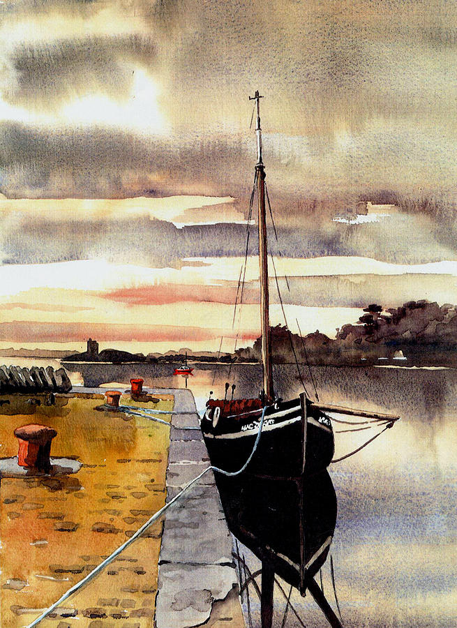 The MacDuach, Kinvara, Galway Painting by Val Byrne