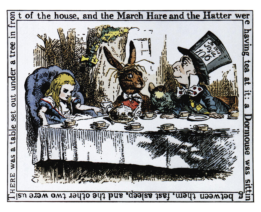 The Mad Hatter S Tea Party Drawing By Ann Ingerson