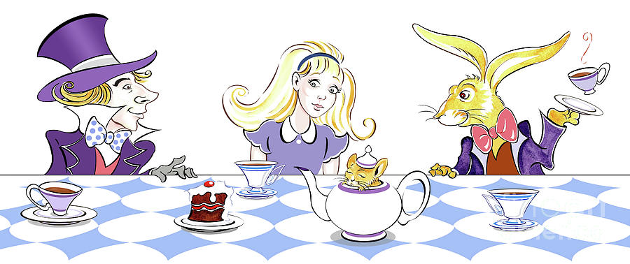 The Mad Hatters Tea Party Illustration To Lewis Carroll S Alices Adventures In Wonderland