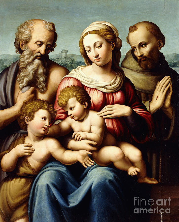 The Madonna And Child With The Infant Saint John The Baptist Painting by Innocenzo Da Imola
