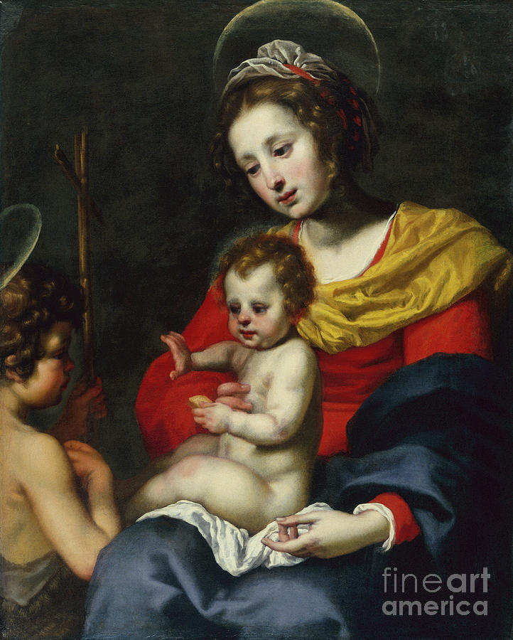 The Madonna And Child With The Infant Saint John The Baptist Painting ...