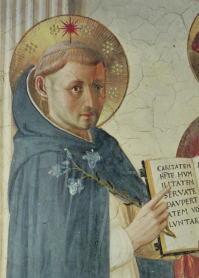 Fra Angelico Painting - The Madonna Delle Ombre, Detail Of St Dominic, 1450 by Fra Angelico