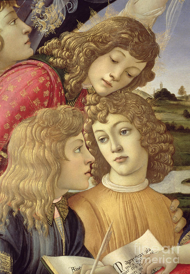 The Madonna Of The Magnificat Detail Of Three Boys 1482 Painting By