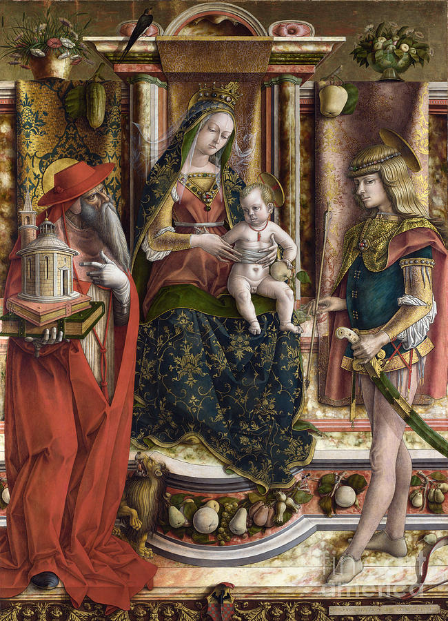Carlo Crivelli Painting - The Madonna Of The Swallow By Carlo Crivelli by Carlo Crivelli