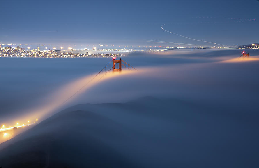 The Magic Blanket Over Golden Gate Bridge Photograph by Jinghua Li