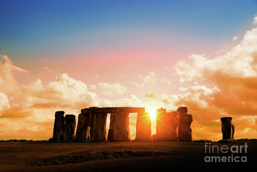 Prehistoric Photograph - The magic of Stonehenge at sunset by Delphimages Photo Creations