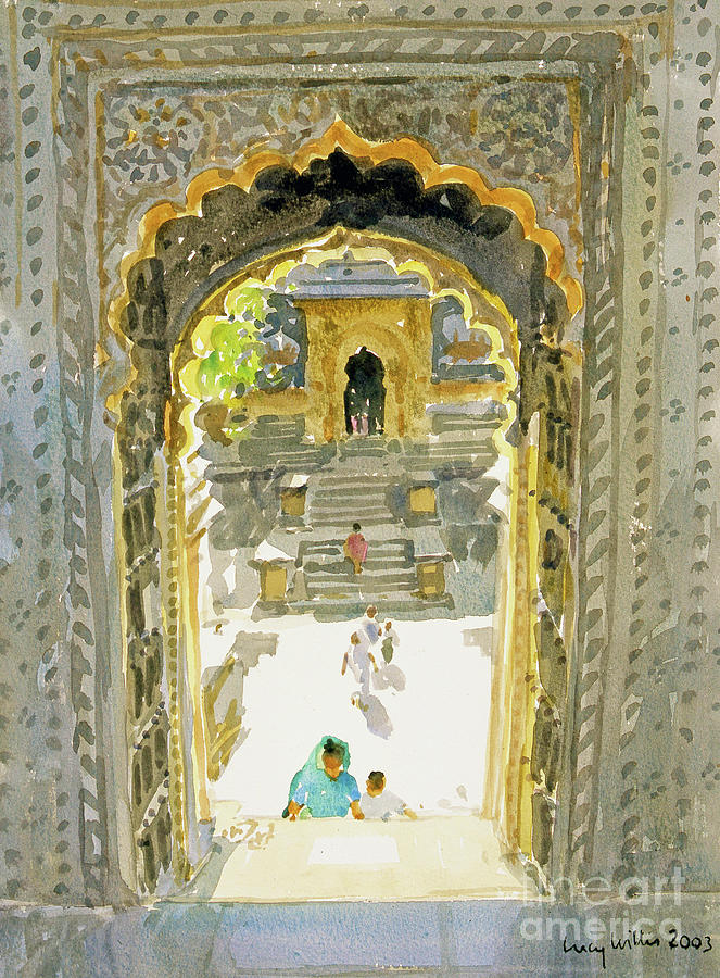 The Maheshwar Temple, 2003 Painting by Lucy Willis