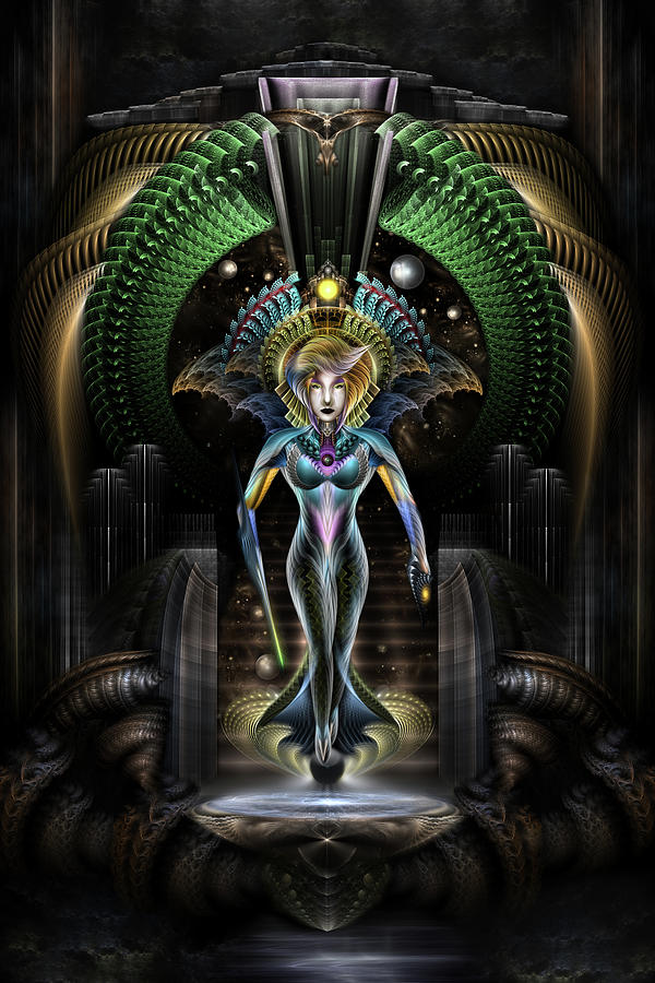The Majesty Of Trilia Fractal Fantasy Portrait Digital Art by Xzendor7