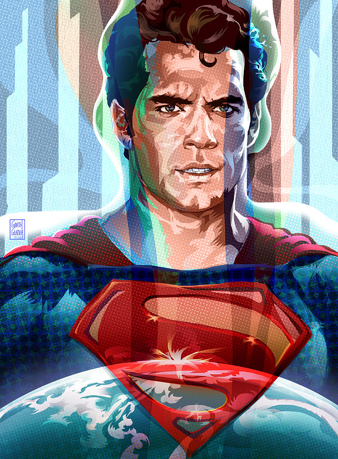 Konkurrencedygtige snorkel kravle Superman Pop Art Portrait Digital Art by Garth Glazier - Fine Art America