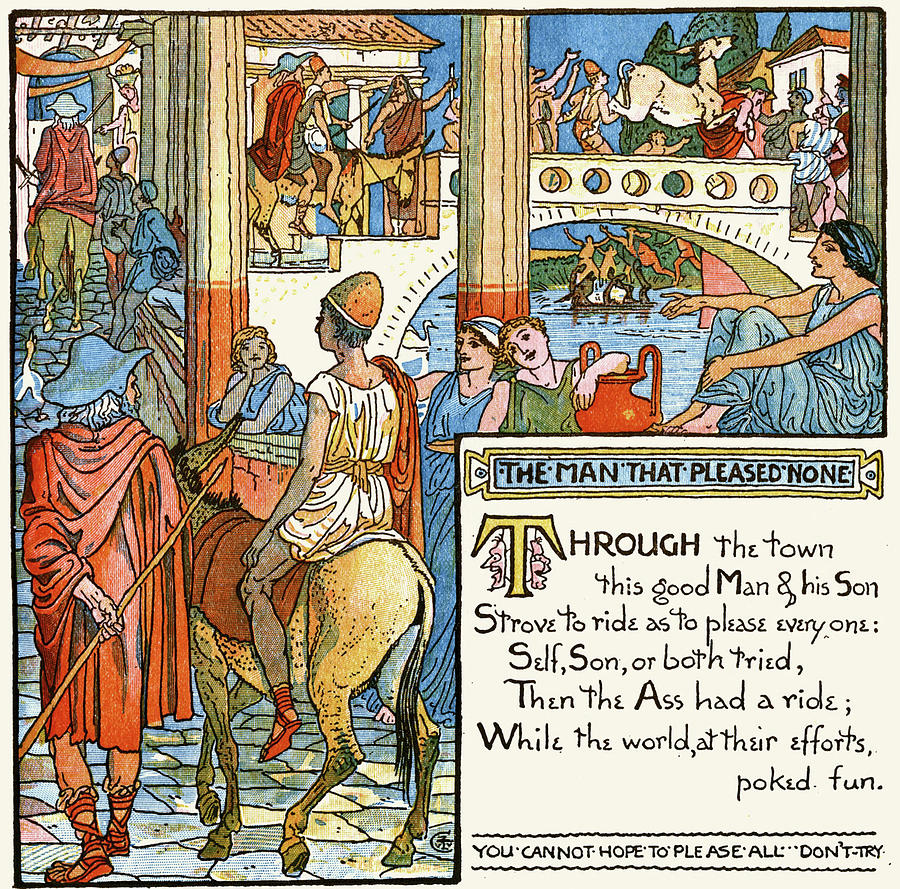 The Man that Pleased None Painting by Walter Crane The Man that Pleased None Painting by Walter Crane