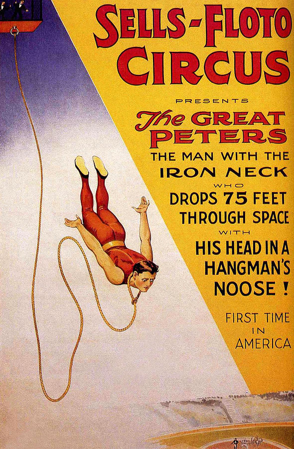 The Man With the Iron Neck Circus Poster Painting by Sells-Floto Circus
