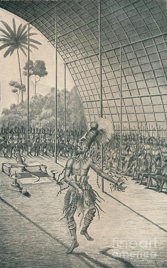 The Mangbattu King Munsa Dances Drawing by Print Collector