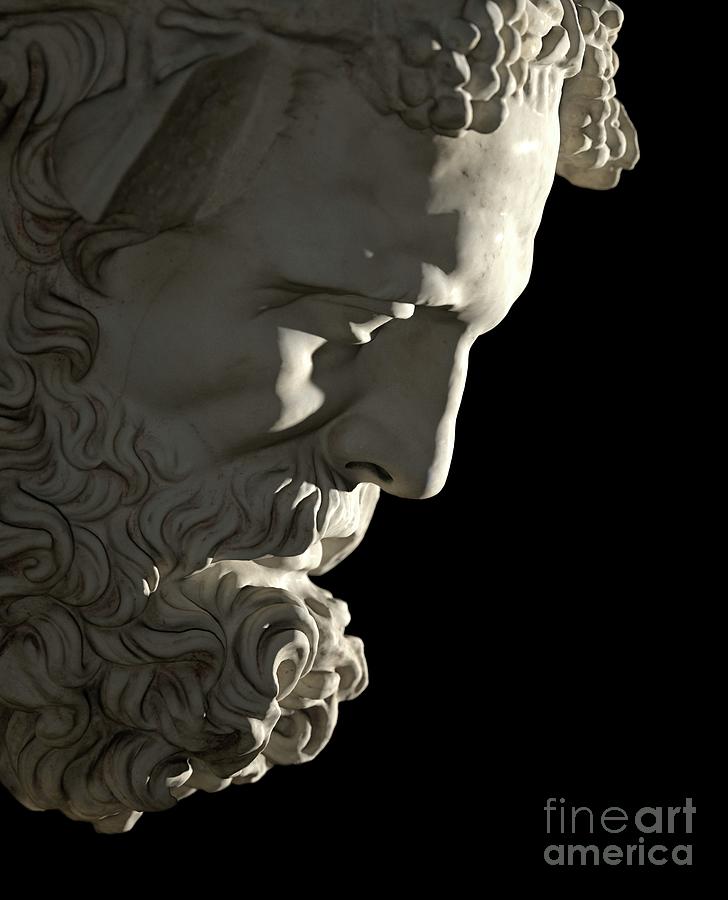 Greek Photograph - The Marble Head Of Silenus. by David Parker/science Photo Library