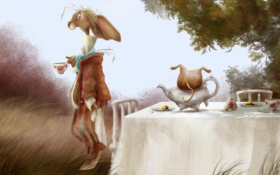 Fantasy Digital Art - The March Hare by Mary Manning