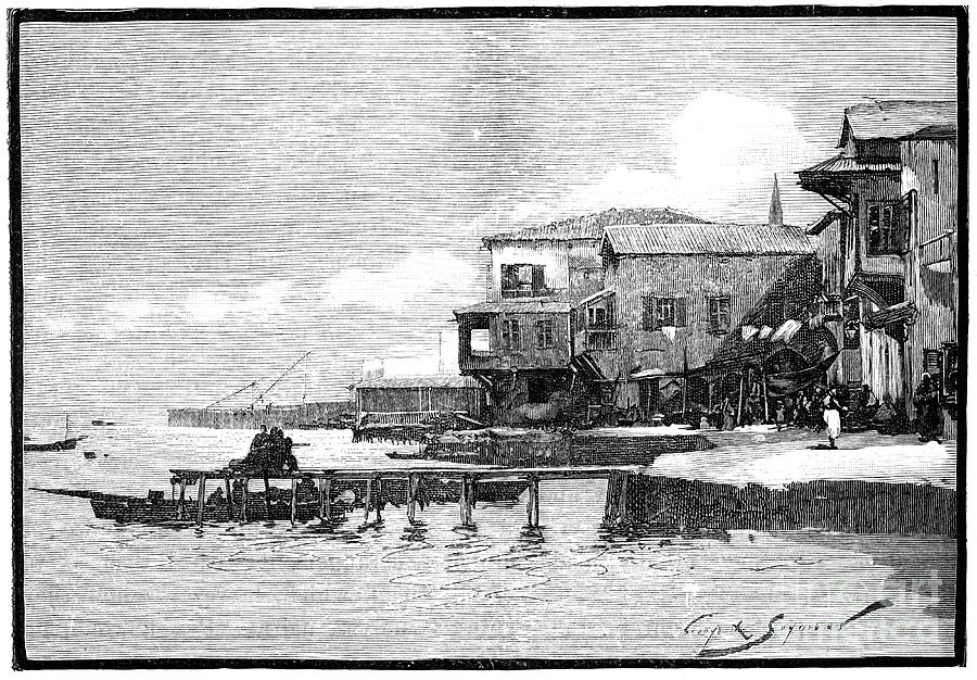 The Marina, Larnaca, Cyprus, 1900 Drawing by Print Collector