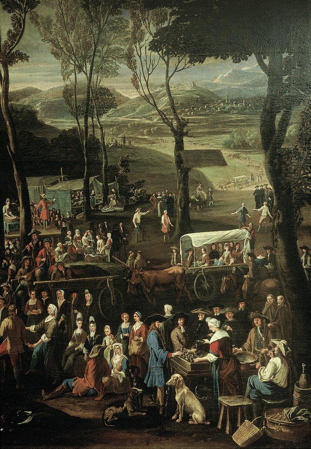 The Market In Saluzzo (detail, Right Painting by P. Borgomano The Market In Saluzzo (detail, Right Painting by P. Borgomano