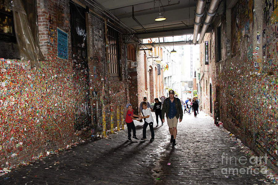 The Market Theater Gum Wall at Pike Place Market Seattle Washington R1305 Photograph by Wingsdomain Art and Photography