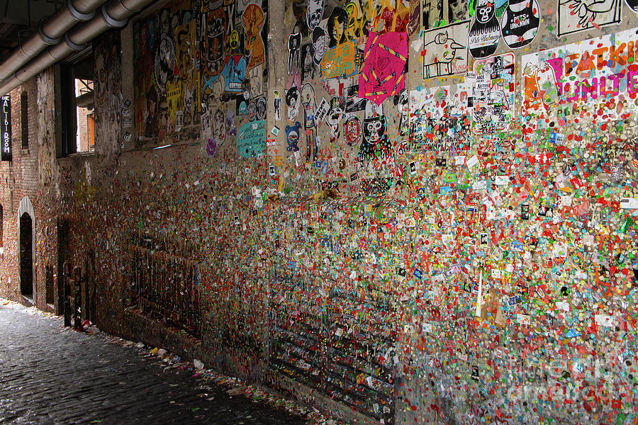 The Market Theater Gum Wall at Pike Place Market Seattle Washington R1307 Photograph by Wingsdomain Art and Photography