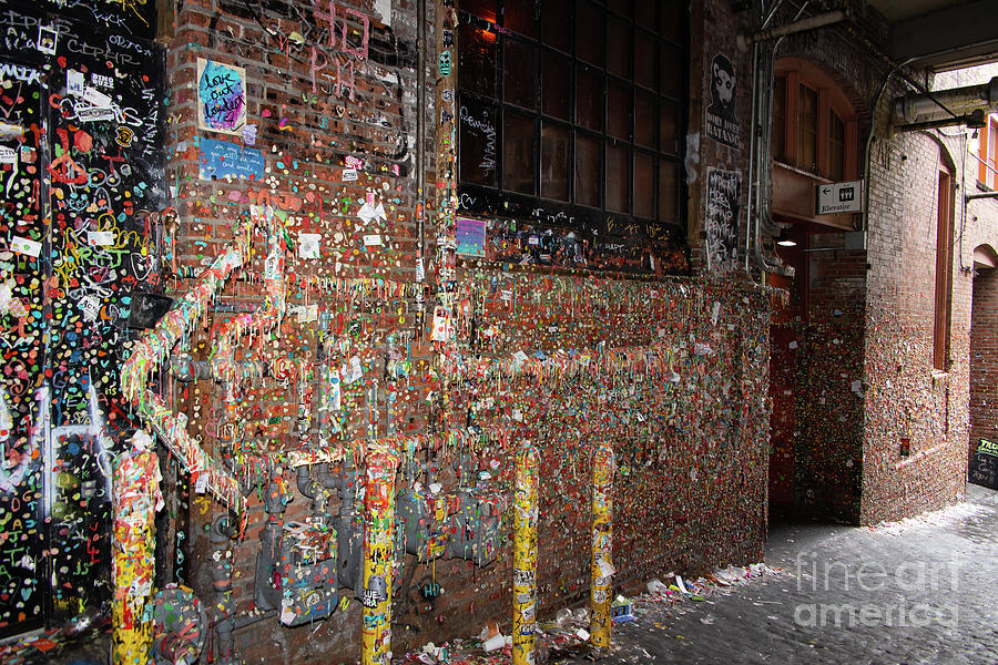 The Market Theater Gum Wall at Pike Place Market Seattle Washington R1311 Photograph by Wingsdomain Art and Photography