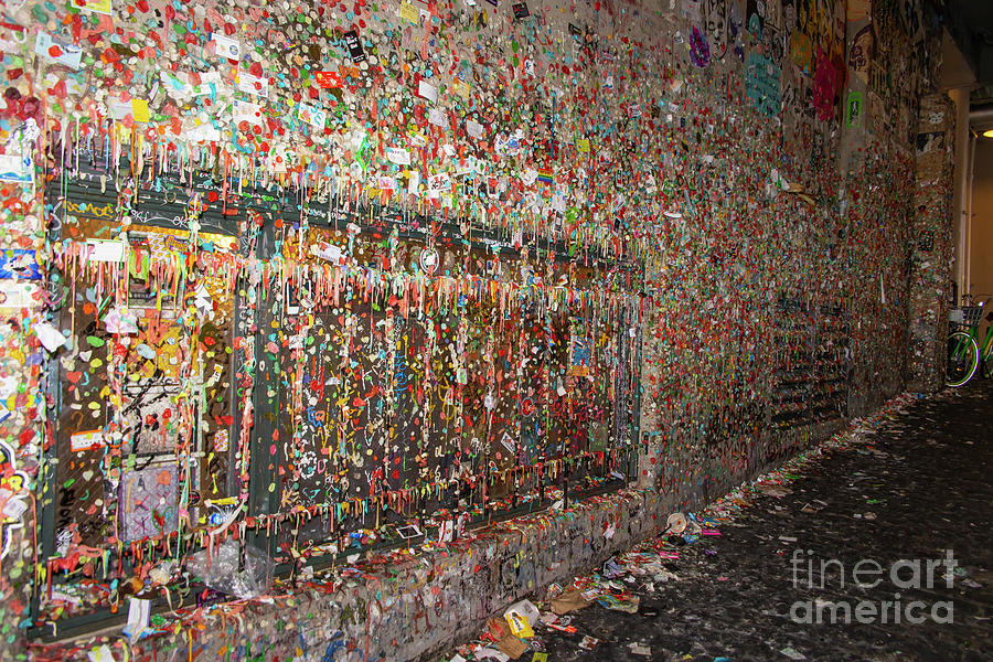 The Market Theater Gum Wall at Pike Place Market Seattle Washington R1329 Photograph by Wingsdomain Art and Photography