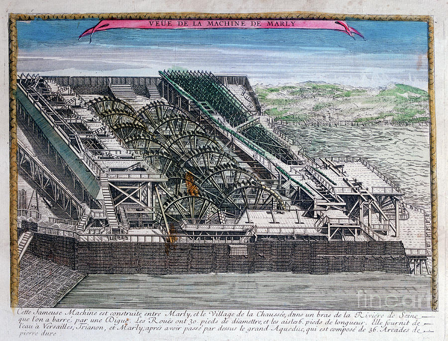 The Marly Machine, 18th Century Drawing by Print Collector