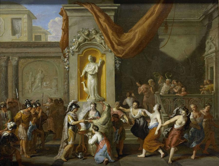 The Marriage of Alexander the Great and Roxane of Bactria. Painting by Gerard Hoet -I-