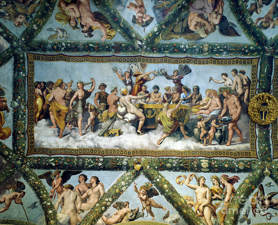 Fairy Painting - The Marriage Of Cupid And Psyche, From The Ceiling Of The loggia Of Cupid And Psyche, 1510-17 by Giulio Romano