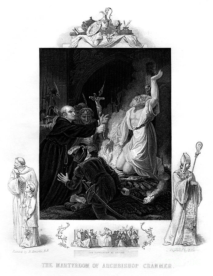 The Martyrdom Of Archbishop Cranmer Drawing by Print Collector