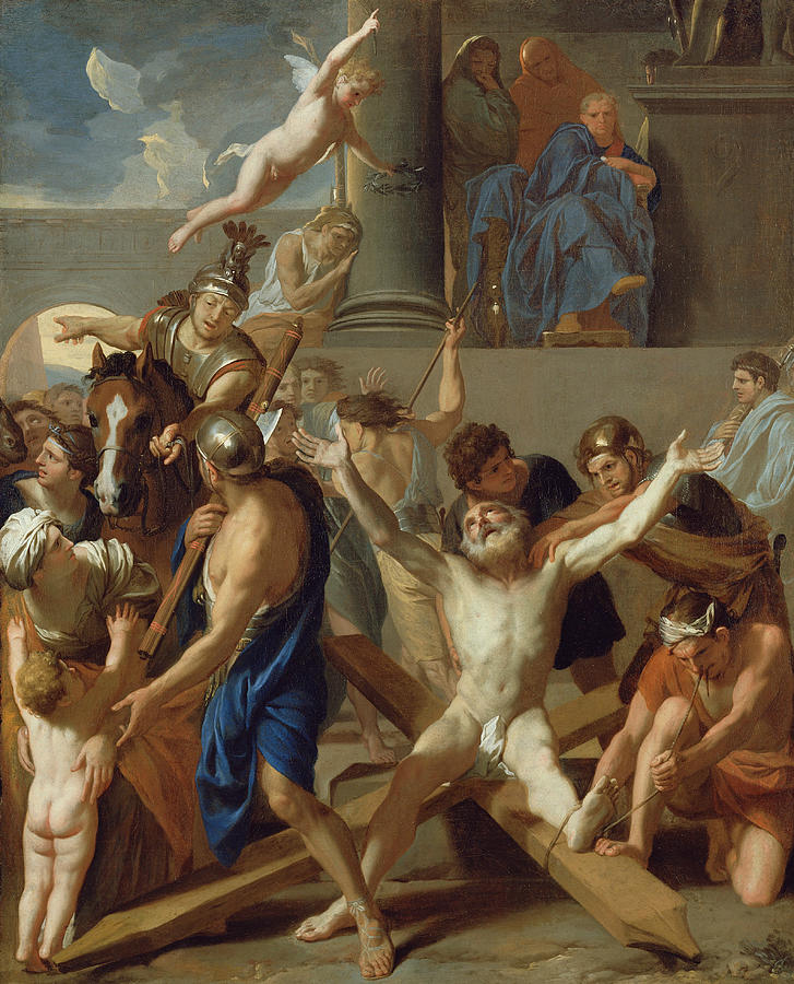 The Martyrdom of St. Andrew  Painting by Charles Le Brun