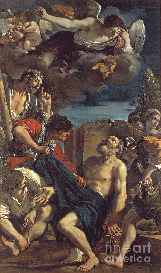 Key Painting - The Martyrdom Of St. Peter by Guercino