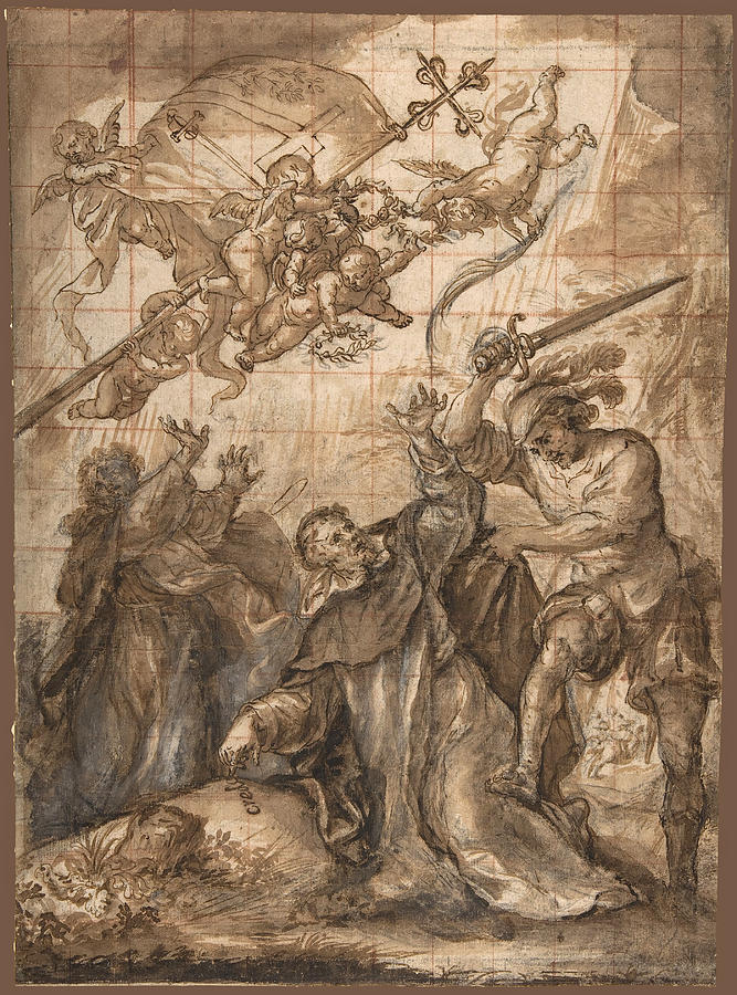 The Martyrdom of St. Peter Martyr Drawing by Francisco Camilo