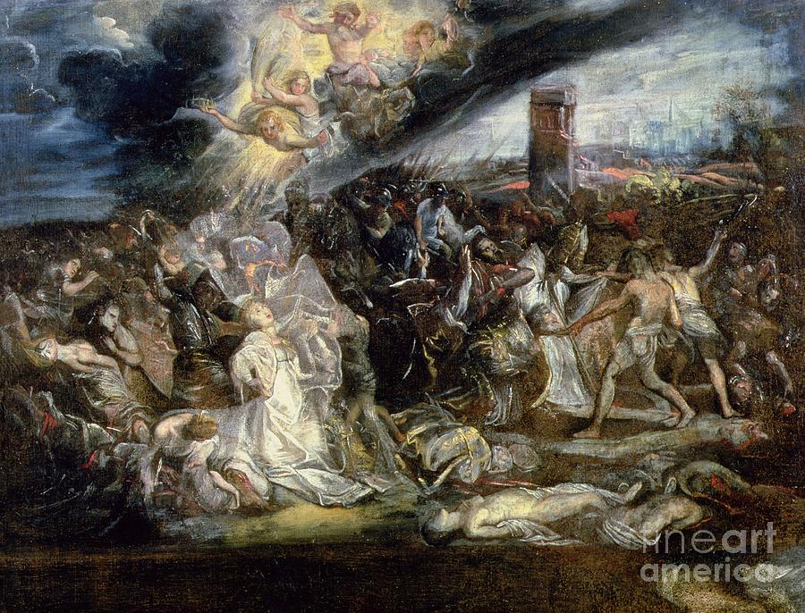 Peter Paul Rubens Painting - The Martyrdom Of St. Ursula And The Ten Thousand Virgins by Peter Paul Rubens
