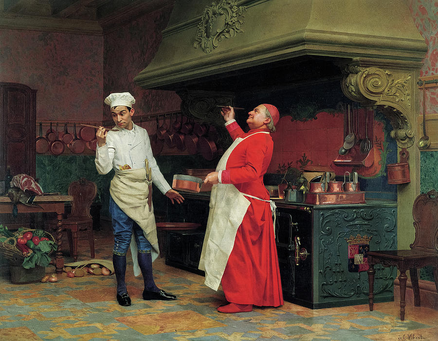 Cardinal Painting - The Marvelous Sauce, 1899 by Jehan Georges Vibert