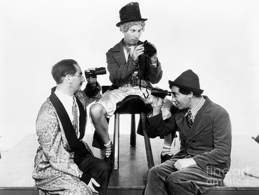 The Marx Brothers With Binoculars Photograph by Bettmann