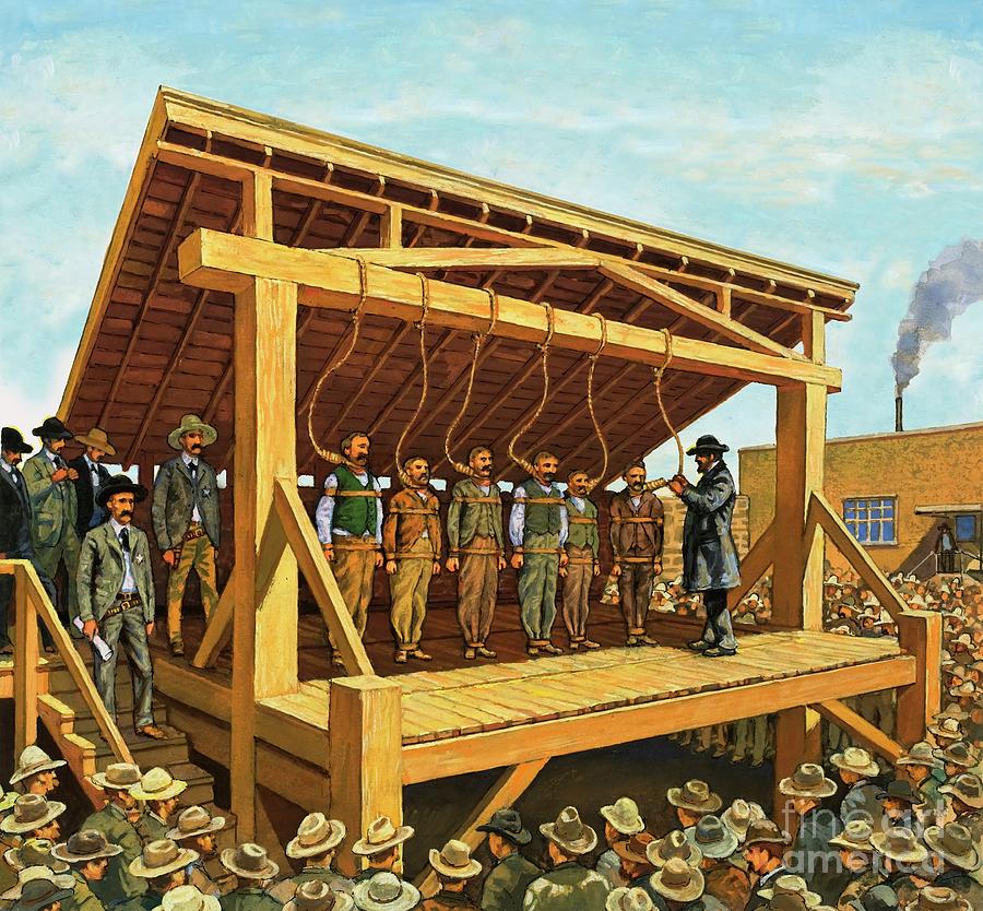Harry Green Painting - The Massive Gallows Built On Judge Parkers Orders by Harry Green