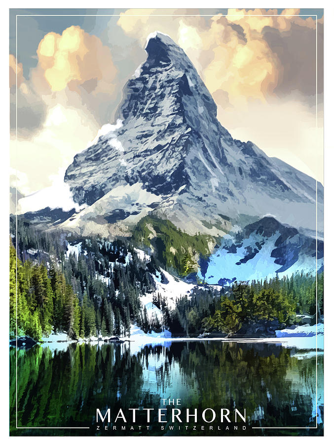 The Matterhorn Mixed Media by Old Red Truck - Fine Art America