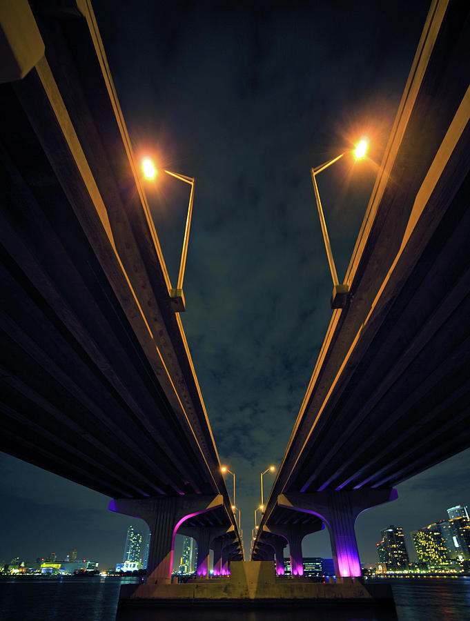 The Mcarthur Causeway In Miami Photograph by Thepalmer
