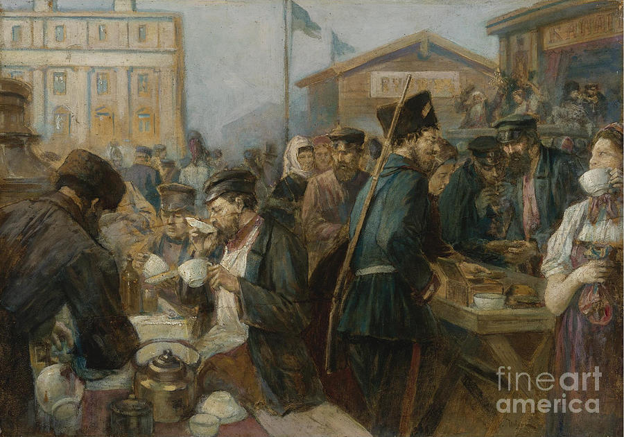 The Meal In Saint Petersburg Drawing by Heritage Images