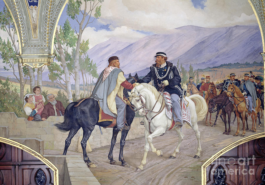 Horse Painting - The Meeting Between Giuseppe Garibaldi by Pietro Aldi