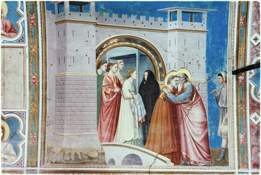 Adults Only Painting - The Meeting Of Anna & Joachim C. 1304-5 by Artist -  Giotto Di Bondone