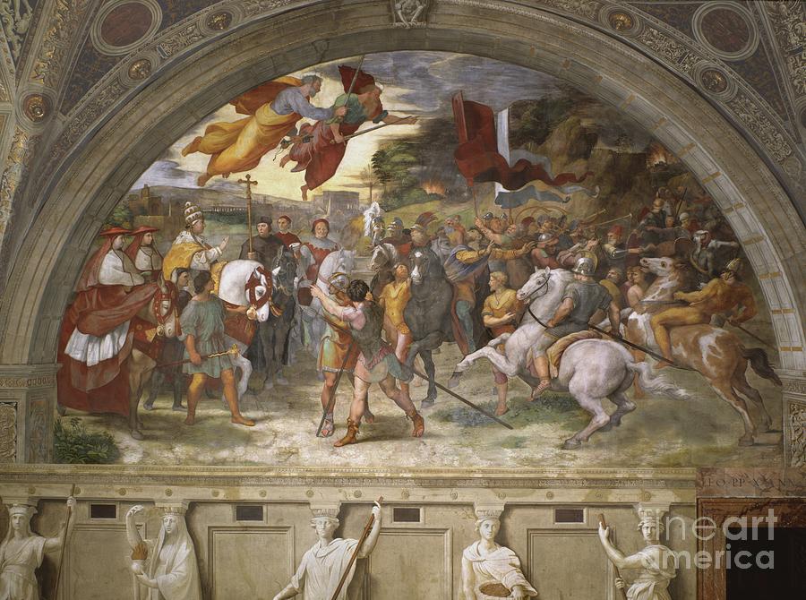 Horse Painting - The Meeting Of Leo The Great And Attila, Stanza Di Eliodoro, 1514 by Raphael