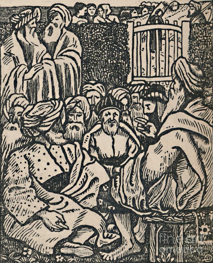 The Meeting Of The Elders Drawing by Print Collector