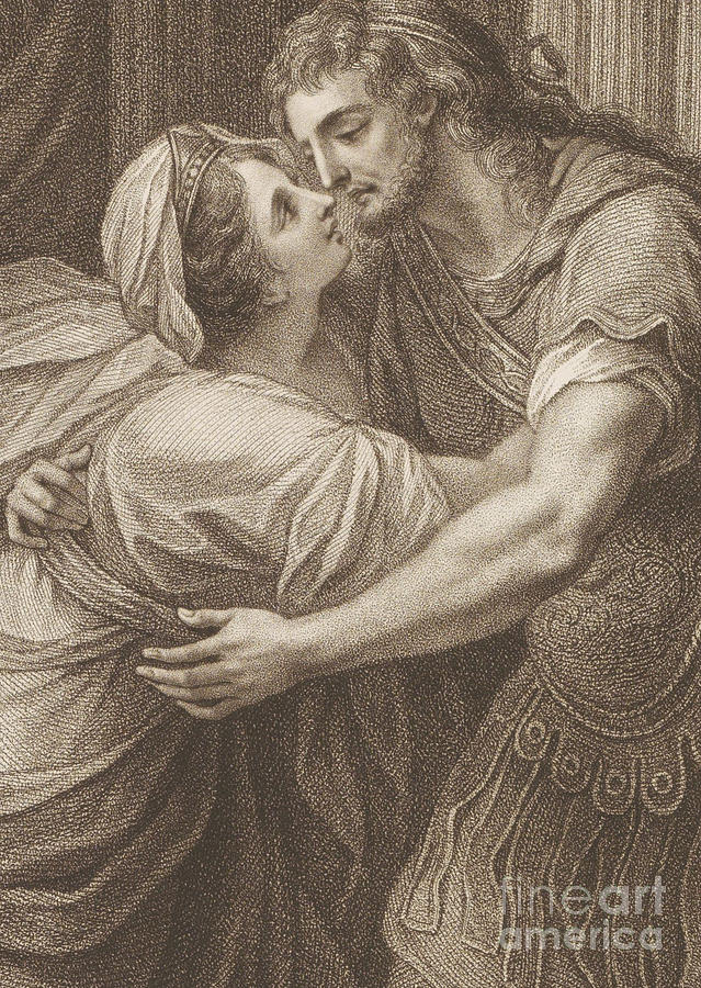 The meeting of Ulysses and Penelope Drawing by John Francis Rigaud
