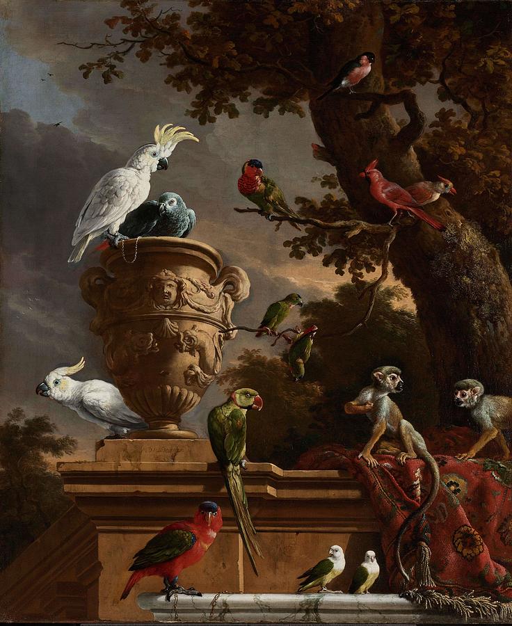 The Menagerie. The Managerie. Painting by Melchior dHondecoeter The Menagerie. The Managerie. Painting by Melchior dHondecoeter
